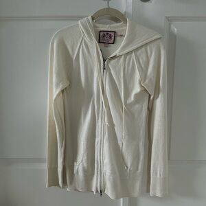 Juicy Couture White Zip-Up Hoodie
